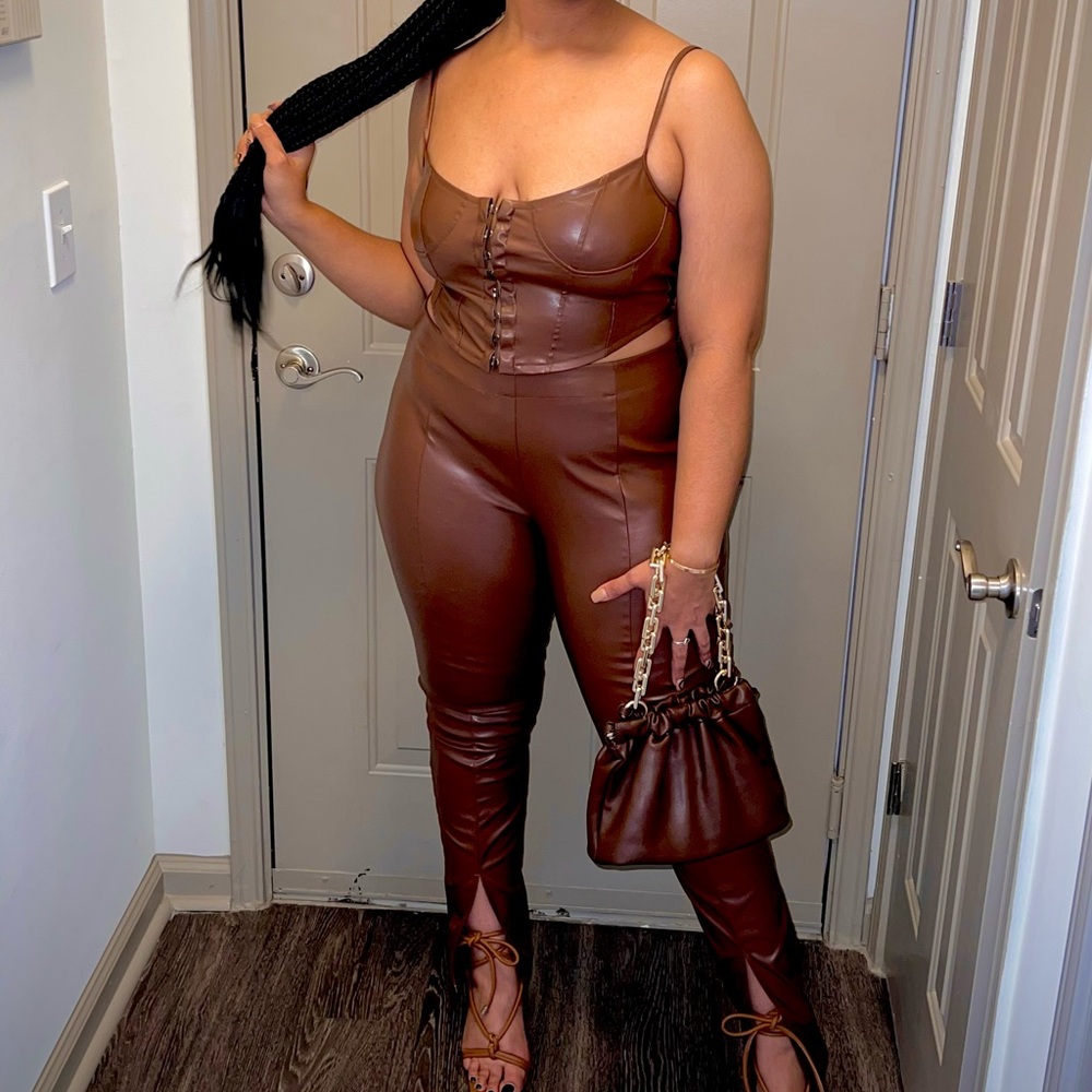 Leather two piece set